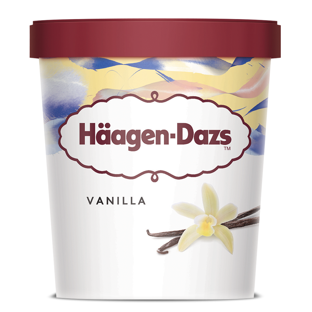 A pint of Häagen Dazs Vanilla ice cream
